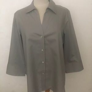 Foxcroft Silver Non Iron Easy Care Poplin Top XL